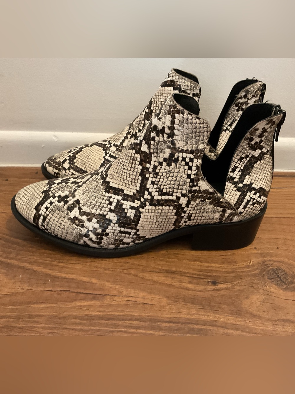 Steve Madden Snake-Print Ankle Boots